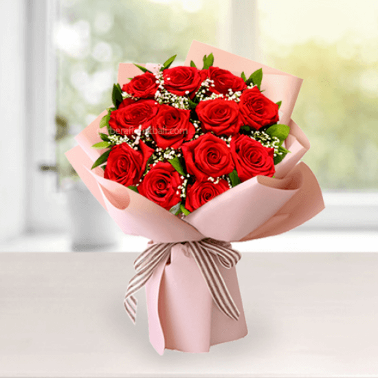 Dozen Red Roses Bunch